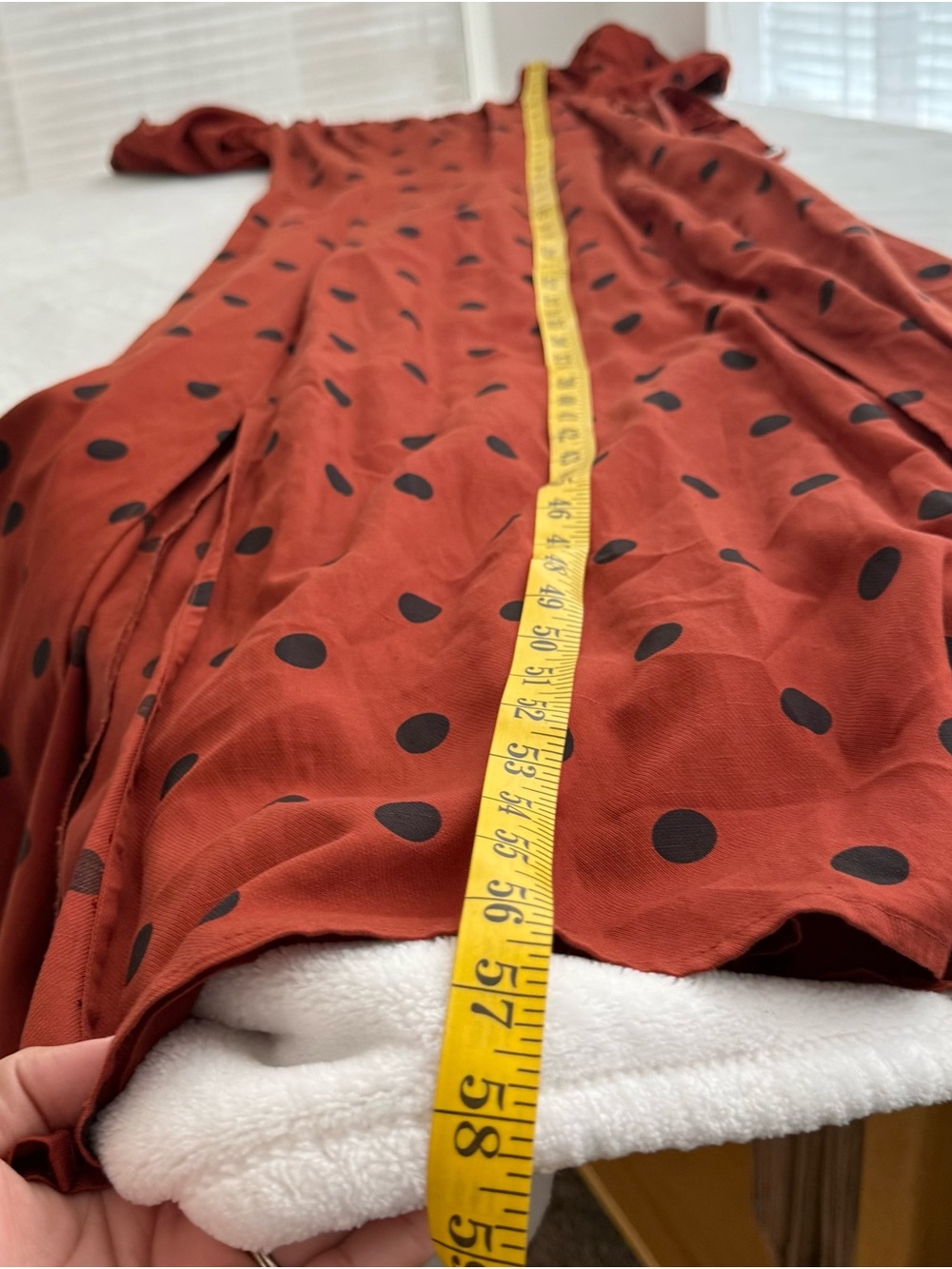 Anthropologie Maeve Lucienne Off-The-Shoulder Maxi Dress US 4 Brown Rust Orange - Picture 12 of 13